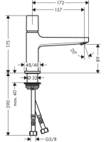 Hansgrohe Metropol Select mosdócsaptelep 100 push-open lefolyóval 32570000
