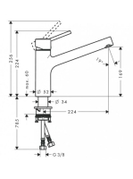 Hansgrohe Talis S mosogató csaptelep, króm 32851000
