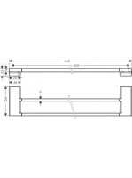Hansgrohe AddStoris Fürdőlepedő tartó dupla sínnel matt fekete 41743670