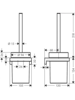 Hansgrohe AddStoris WC kefe tartó, falra szerelhető szálcsiszolt bronz 41752140