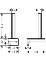Hansgrohe AddStoris WC papír tartó állvány matt fekete 41756670