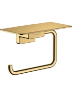 Hansgrohe AddStoris WC papír tartó, polccal polírozott arany hatású 41772990