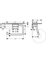 Hansgrohe AddStoris WC papír tartó, polccal polírozott arany hatású 41772990