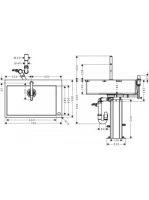 Hansgrohe C71-F660-08 mosogatótálca és csaptelep kombináció 660 43202000