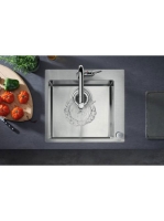 Hansgrohe S71 beépíthető mosogató 450 lefolyókészlet nélkül rozsdamentes acél hatású 43301800