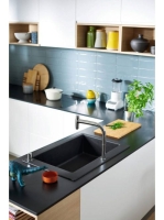 Hansgrohe S51 S510-F660 Beépített SilicaTec mosogató grafit fekete 43313170