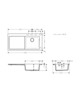 Hansgrohe S51 S514-F450 Beépített SilicaTec mosogató csepegtetővel, grafit fekete 43314170
