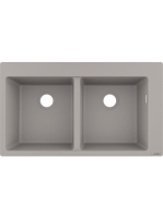 Hansgrohe S51 Beépíthető SilicaTec dupla mosogató 370 betonszürke 43316380