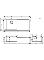 Hansgrohe S71 beépíthető csepegtetőtálcás mosogató 450 egy furattal, lefolyókészlet nélkül rozsdamentes acél hatású 43331800