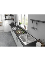 Hansgrohe S41 Beépíthető mosogató 580x520 szifonnal és automata lefolyóval, rozsdamentes acél hatású 43336800