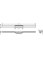 Hansgrohe RainDrain Flex vágható zuhanylefolyó 100 cm, matt fehér 56046700