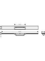 Hansgrohe RainDrain Flex oldalfal mellé zuhanylefolyó 80 cm, vágható, matt fehér 56051700