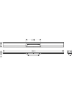 Hansgrohe RainDrain Flex oldalfal mellé zuhanylefolyó 100 cm, vágható, szálcsiszolt fekete króm 56053340