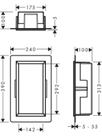 Hansgrohe XtraStoris Original Falfülke integrált kerettel, 30 x 15 x 10 cm matt fehér 56057700