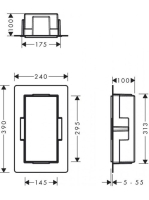 Hansgrohe XtraStoris Minimalistic Falfülke nyitott kerettel, 30 x 15 x 10 cm matt fehér 56070700