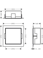 Hansgrohe XtraStoris Minimalistic Falfülke nyitott kerettel, 30 x 30 x 14 cm matt fehér 56079700