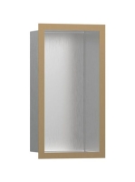 Hansgrohe XtraStoris Individual Falfülke szálcsiszolt rozsdamentes acél felülettel, design kerettel 30 x 15 x 10 cm szálcsiszolt bronz 56094140