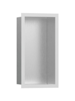 Hansgrohe XtraStoris Individual Falfülke szálcsiszolt rozsdamentes acél felülettel, design kerettel 30 x 15 x 10 cm matt fehér 56094700