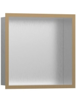 Hansgrohe XtraStoris Individual Falfülke szálcsiszolt rozsdamentes acél felülettel, design kerettel 30 x 30 x 10 cm szálcsiszolt bronz 56097140