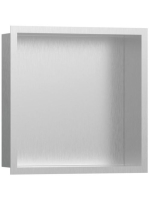 Hansgrohe XtraStoris Individual Falfülke szálcsiszolt rozsdamentes acél felülettel, design kerettel 30 x 30 x 10 cm rozsdamentes acél hatású 56097800