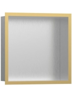 Hansgrohe XtraStoris Individual Falfülke szálcsiszolt rozsdamentes acél felülettel, design kerettel 30 x 30 x 10 cm polírozott arany hatású 56097990