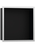 Hansgrohe XtraStoris Individual Falfülke matt fekete színben, design kerettel 30 x 30 x 10 cm rozsdamentes acél hatású 56098800