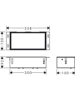 Hansgrohe XtraStoris Safe Falfülke cserélhető ajtóval és integrált elzáró szeleppel 15 x 30 x 10 cm rozsdamentes acél hatású 56100800