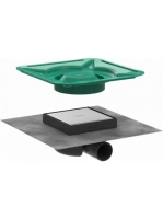 Hansgrohe RainDrain Spot Folyóka 15 x 15 cm rostély, cserélhető rostéllyal rozsdamentes acél hatású 56112800