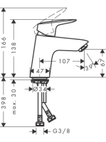 Hansgrohe Logis 70 hidegindítású mosdó csaptelep lefolyógarnitúra nélkül, króm 71073000