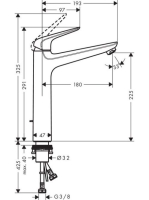 Hansgrohe Novus mosdócsaptelep 230 automata lefolyóval, króm 71123000