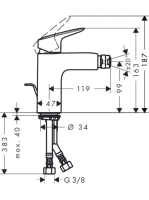 Hansgrohe Logis 100 bidécsaptelep automata lefolyógarnitúrával, króm 71200000