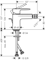 Hansgrohe Vernis Blend egykaros bidécsaptelep automata lefolyógarnitúrával matt fekete 71210670