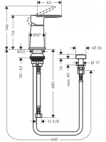 Hansgrohe Vernis Blend Bidé szett függőleges zuhannyal króm 71214000