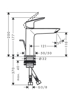 Hansgrohe Logis Fine 110 hidegindítású mosdó csaptelep lefolyógarnitúrával, króm 71254000