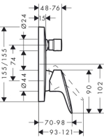 Hansgrohe Logis Egykaros kádcsaptelep iBoxhoz, biztonsági kombinációval, króm 71407000