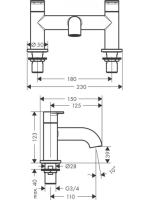 Hansgrohe Vernis Blend 2 lyukú peremre szerelhető kádcsaptelep króm 71442000
