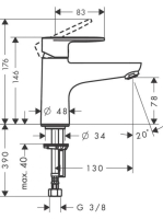 Hansgrohe Vernis Blend egykaros Monotrou kádcsaptelep 71443000