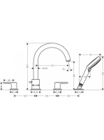 Hansgrohe Vernis Blend 4 lyukú peremre szerelhető kádcsaptelep króm 71456000