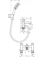 Hansgrohe Vernis Shape 2 lyukú peremre szerelhető kádcsaptelep króm 71462000