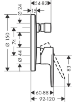 Hansgrohe Vernis Blend Egykaros kádcsaptelep falsík alatti szereléshez matt fekete 71466670