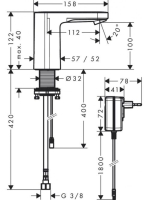 Hansgrohe Vernis Blend eFaucet mosdócsaptelep hideg/előre beállított hőfokú vízhez, hálózati csatlakozással 71504000