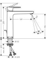 Hansgrohe Vernis Blend Egykaros mosdócsaptelep 190, automata lefolyógarnitúrával króm 71552000