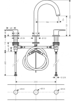 Hansgrohe Vernis Blend 3 lyukú mosdócsaptelep automata lefolyógarnitúrával króm 71553000