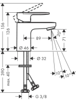 Hansgrohe Vernis Blend Egykaros mosdócsaptelep 70, lefolyógarnitúra nélkül króm 71558000