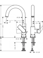 Hansgrohe Vernis Shape 71564000 egykaros mosdócsaptelep elforgatható kifolyóval és automata lefolyógarnitúrával króm