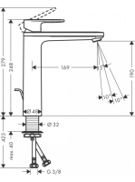 Hansgrohe Vernis Blend egykaros mosdócsaptelep 190 izolált vízelvezetéssel és automata lefolyógarnitúrával króm 71572000