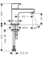 Hansgrohe Vernis Blend Hidegvizes csaptelep 70, lefolyógarnitúra nélkül króm 71583000