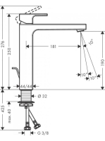 Hansgrohe Vernis Shape egykaros mosdócsaptelep 190, fém automata lefolyógarnitúrával króm 71590000