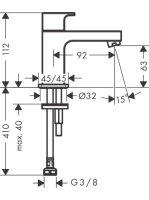 Hansgrohe Vernis Shape Hidegvizes csaptelep 70, lefolyógarnitúra nélkül króm 71592000