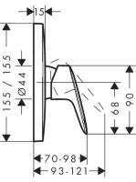 Hansgrohe Logis Egykaros falsík alatti zuhanycsaptelep iBox-hoz, króm 71605000